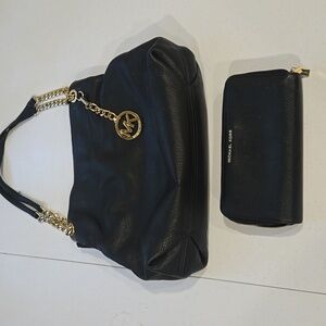Michael Kors leather purse and wallet set